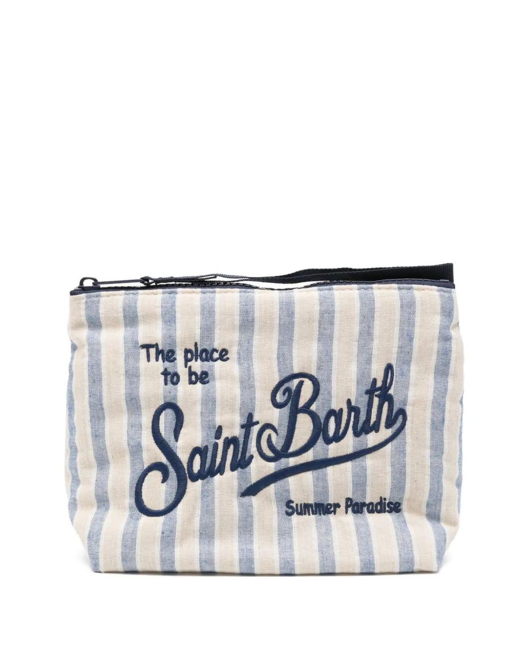 Mc2 Saint Barth Gray Aline Striped Clutch Bag for men