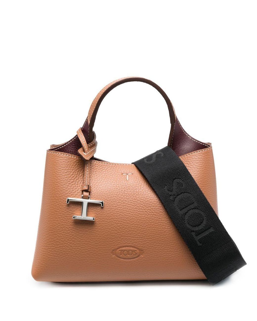 Tod's Micro Leather Tophandle Bag in Brown Lyst