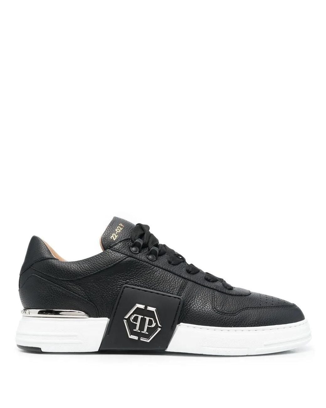 Philipp Plein Black Hexagonal Low-Top Sneakers