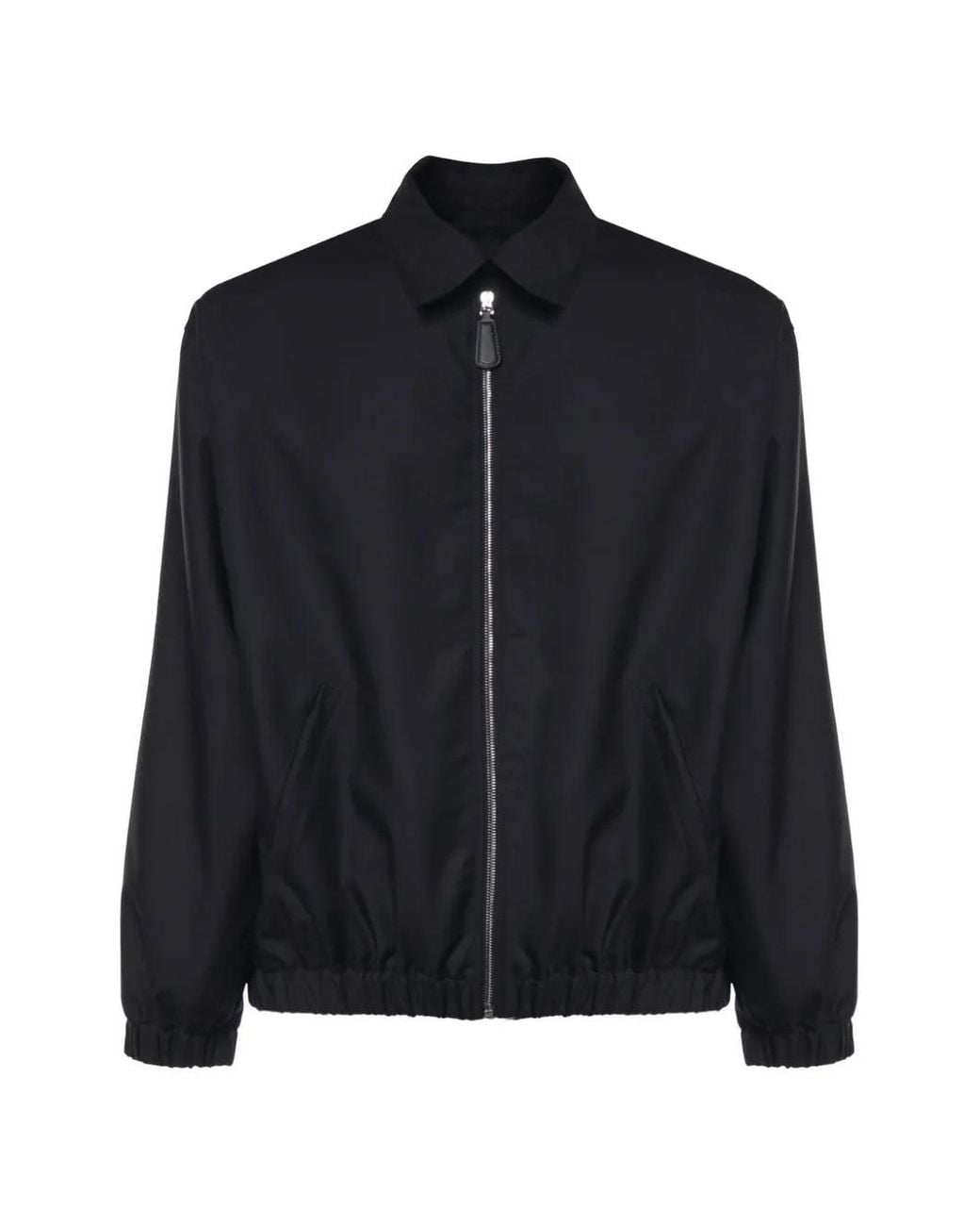 Giuliano Galiano Black Veste Zippée Asher À Bords Élastiqués for men