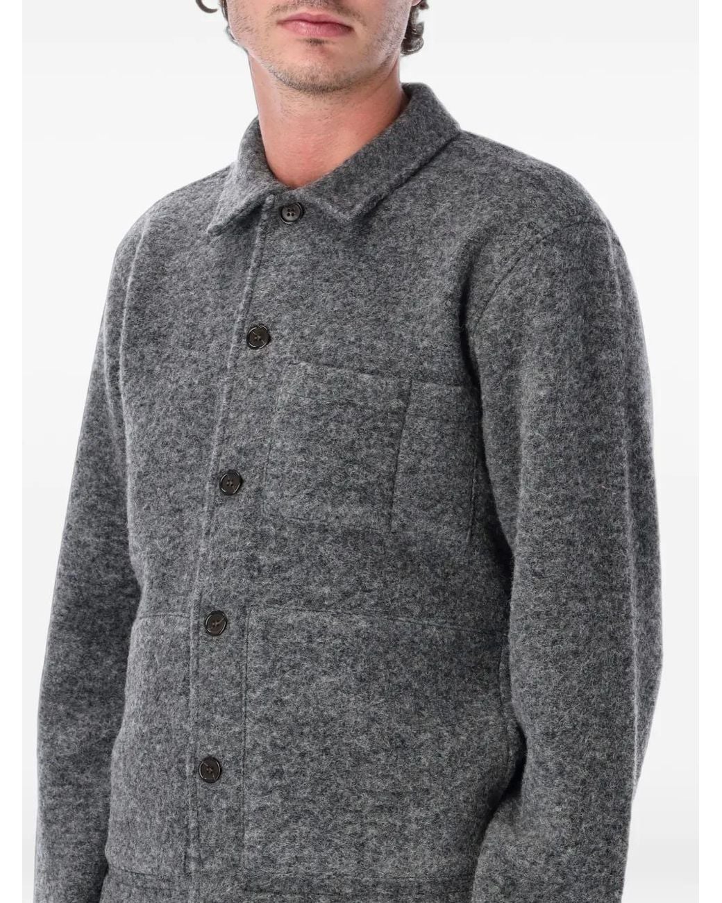 Universal Works Gray Uniform Button-Up Patch-Pocket Jacket for men
