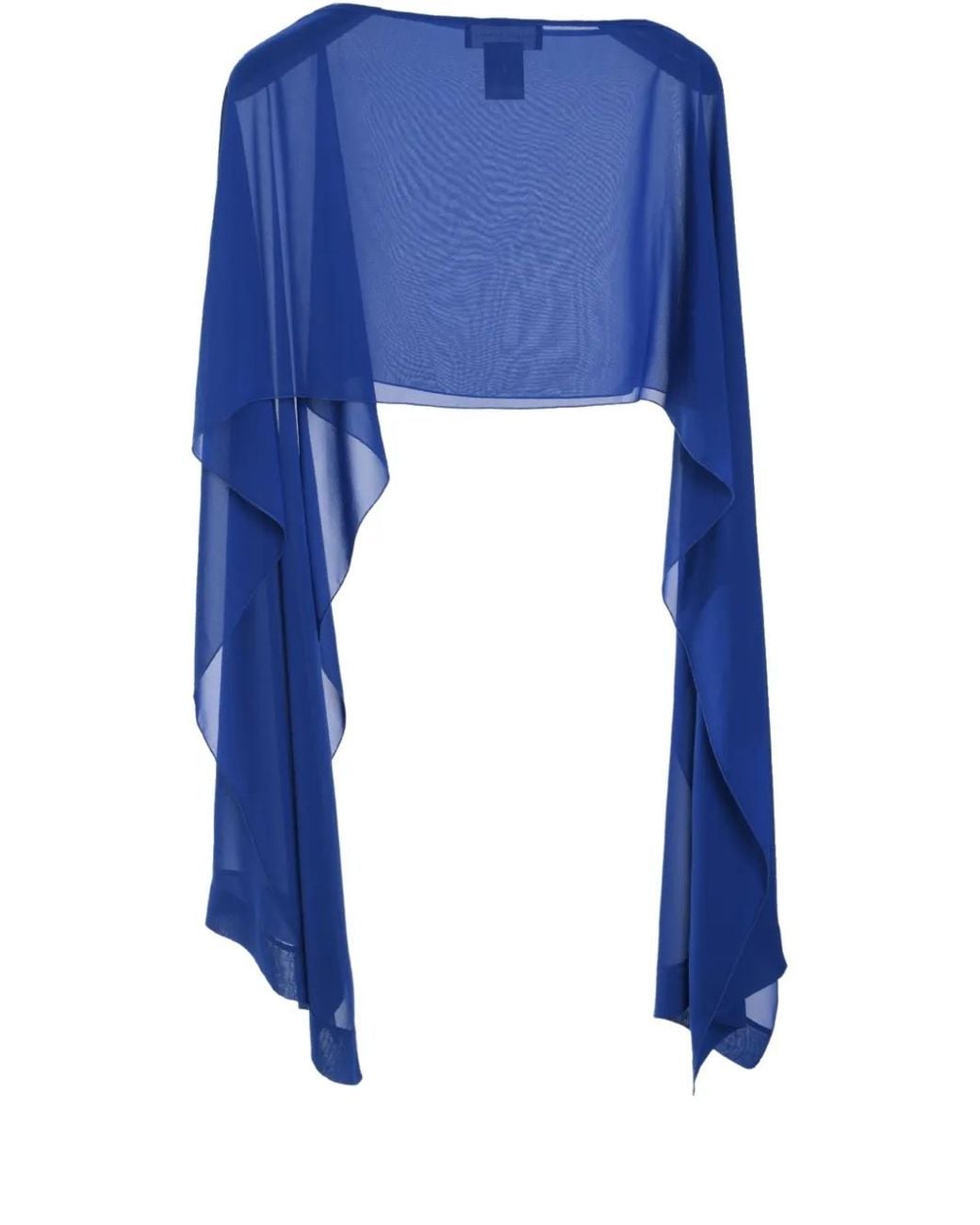 Talbot Runhof Blue Georgette Cape