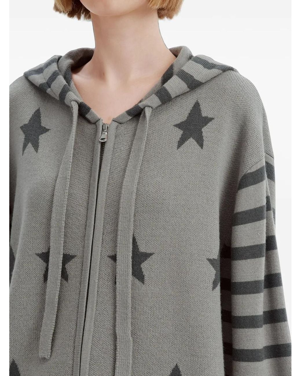 Mini Cream Gray Cardigan À Manches Rayées