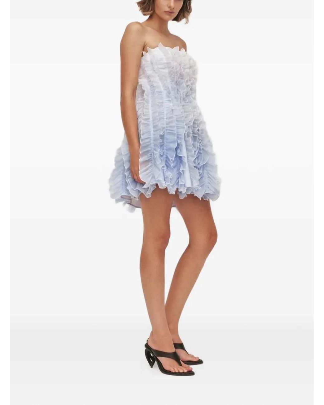 Aje. White Temperance Ruffled Mini Dress