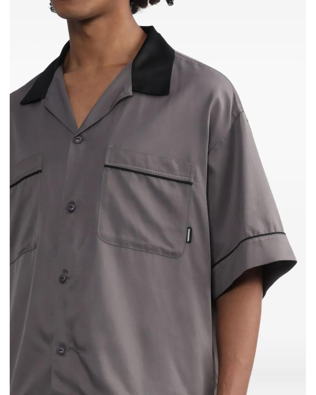 Neighborhood Gray Short-Sleeve Pocket Bowling Shirt for men