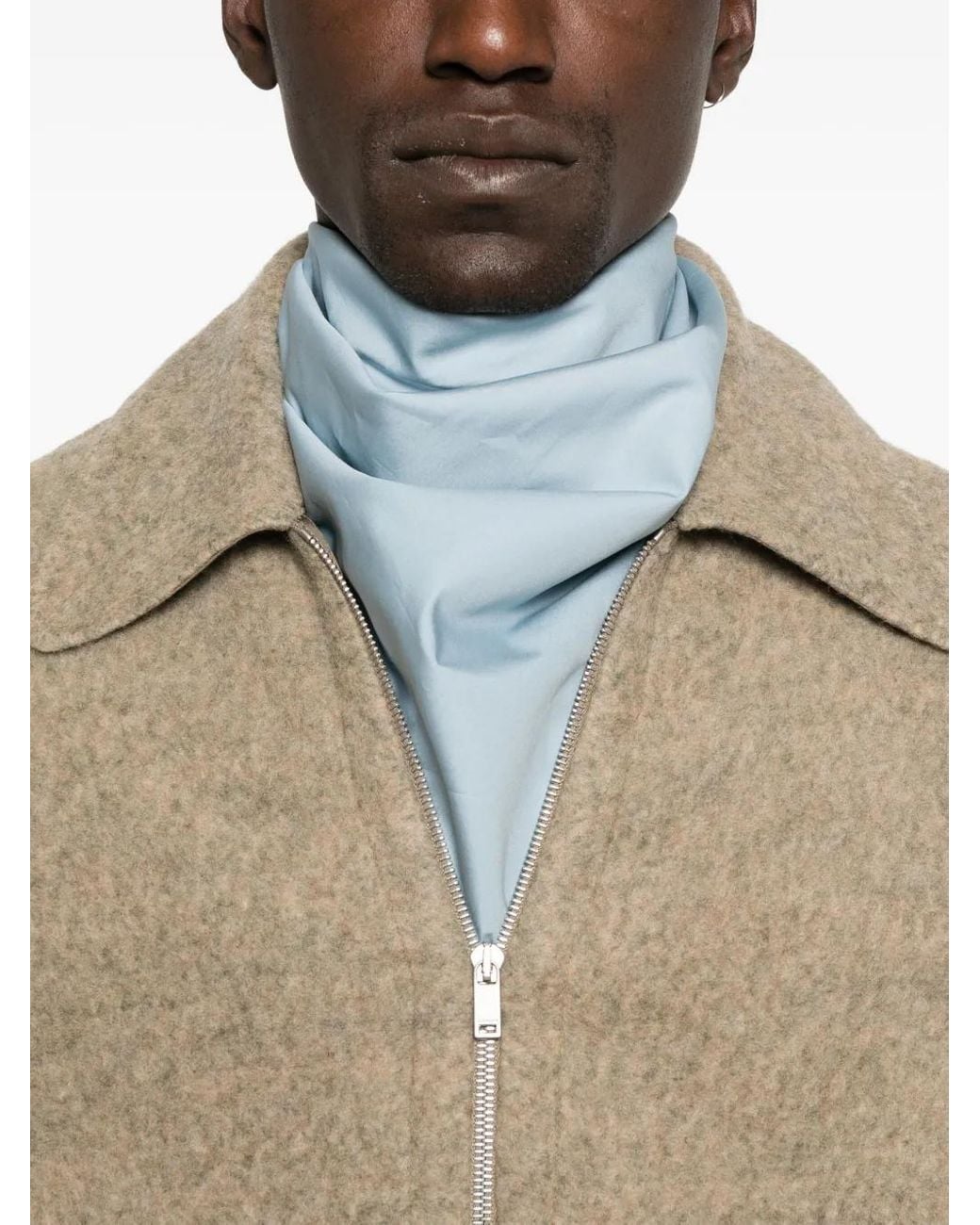 Jil Sander Natural Zip-Fastening Collared Wool Jacket for men