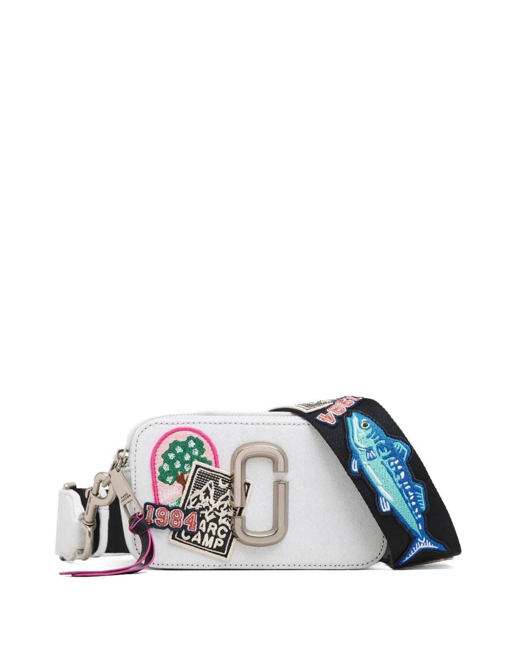 Marc Jacobs Blue The Snapshot Patch-Embellished Cross Body Bag