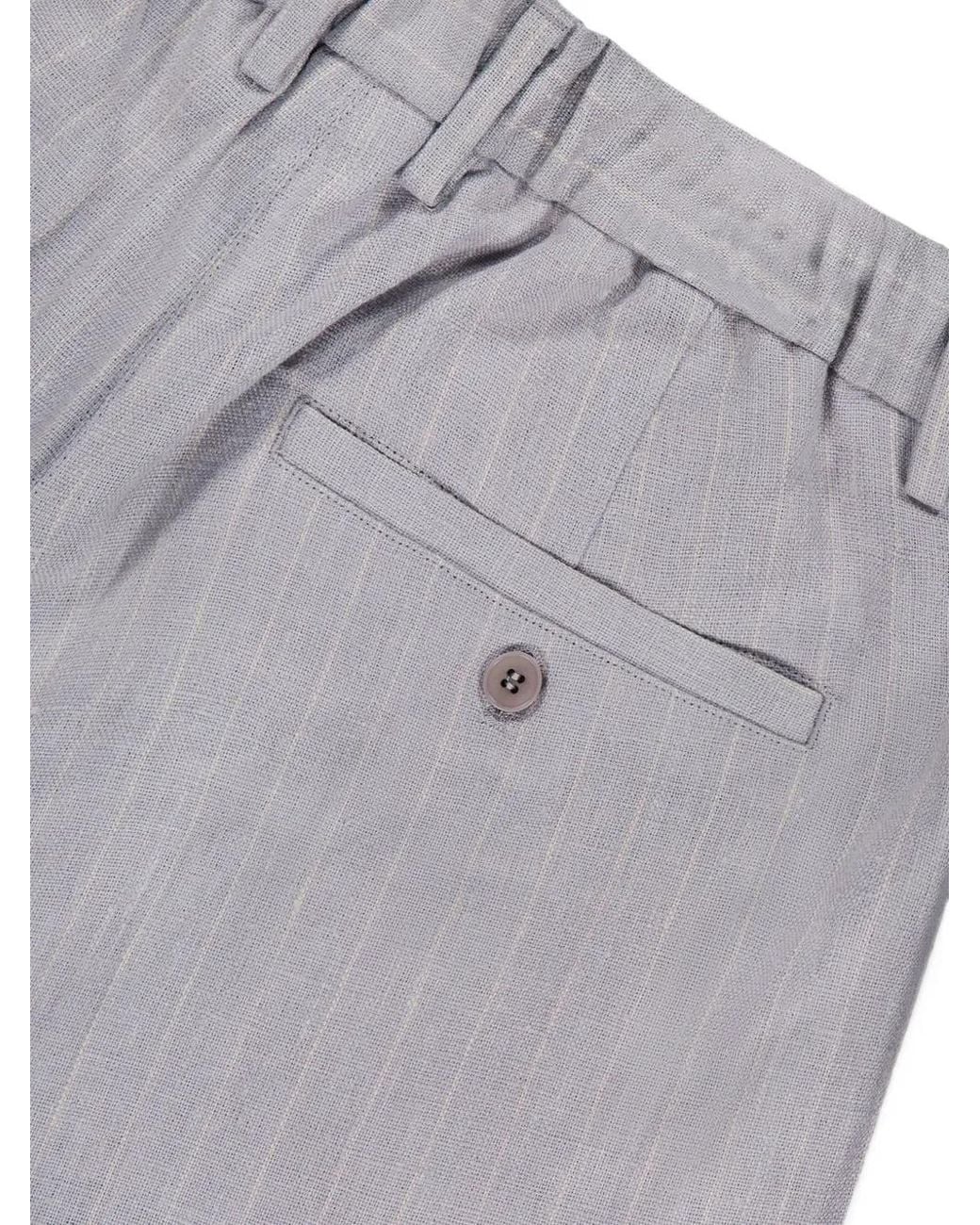 NN07 Gray Kay Pinstripe-Pattern Trousers for men
