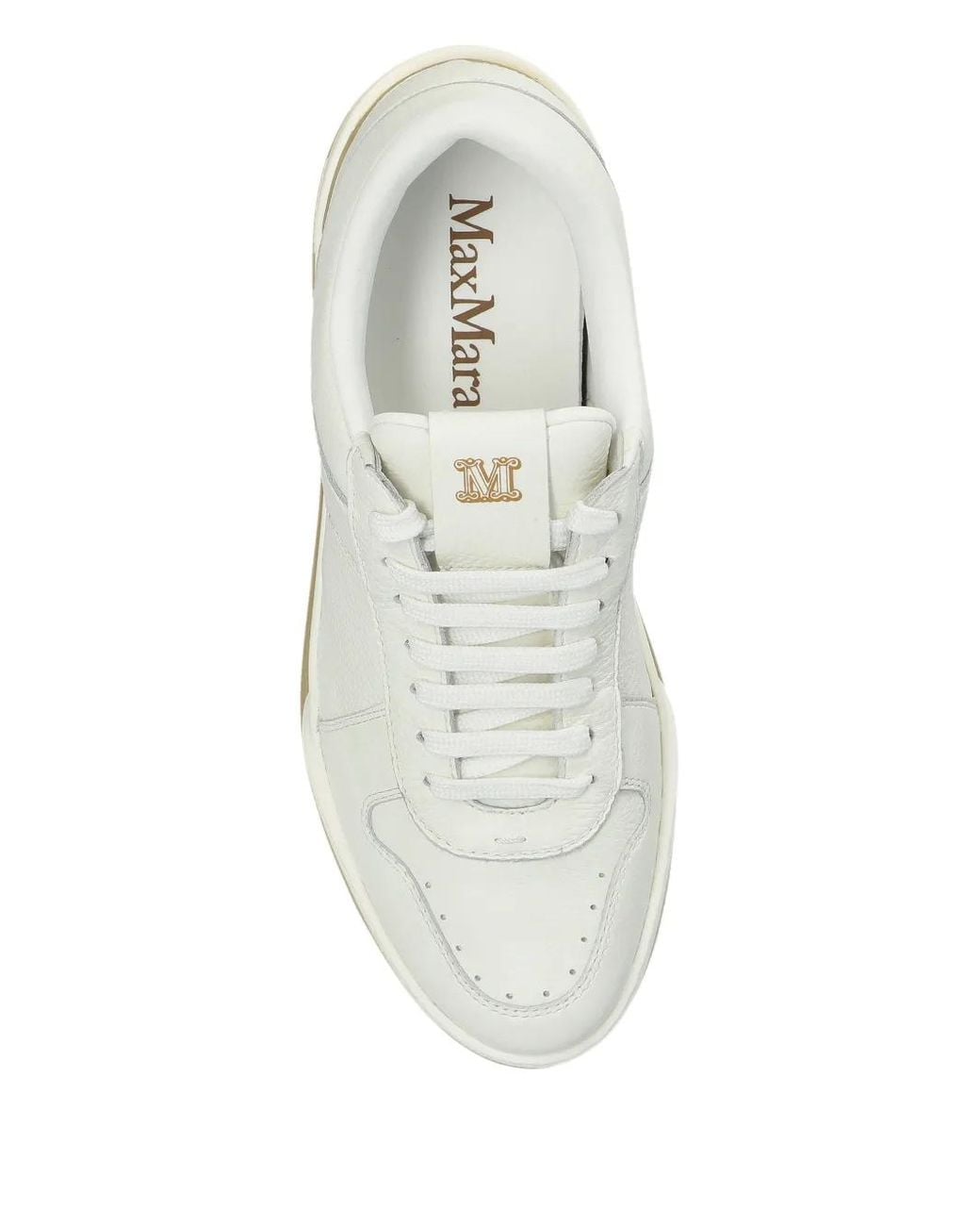 Max Mara White Lace-Up Panelled Pumps