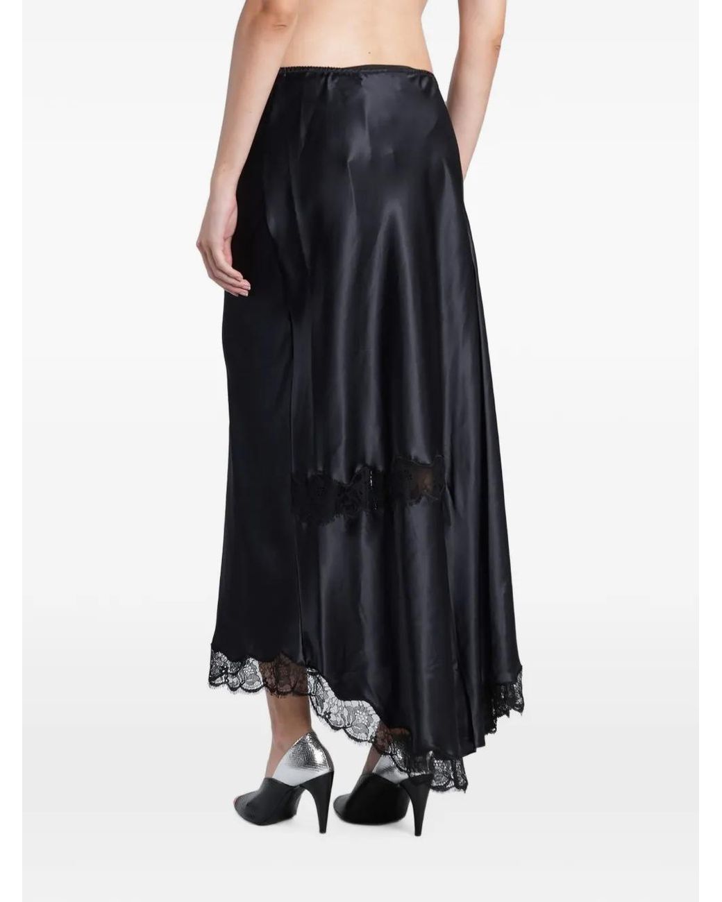 Isabel Marant Blue Lace-Trim Asymmetric Skirt