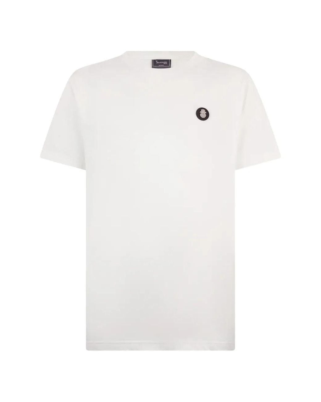 Billionaire White Logo-Patch Crew-Neck T-Shirt for men