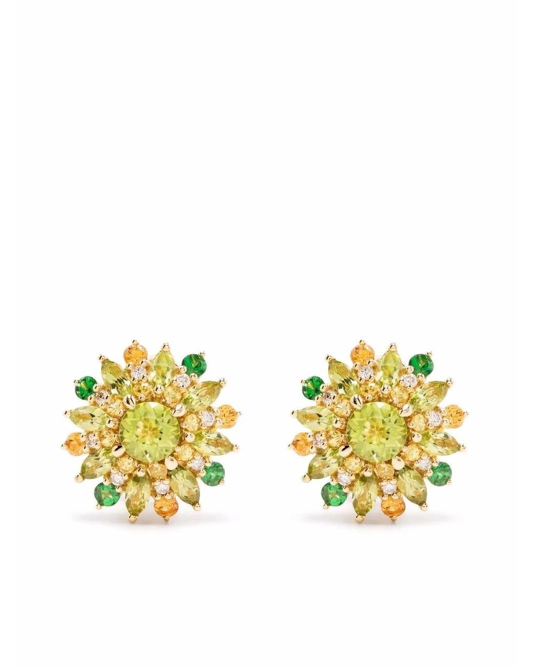 Stefere Yellow 18Kt Multi-Stone Earrings