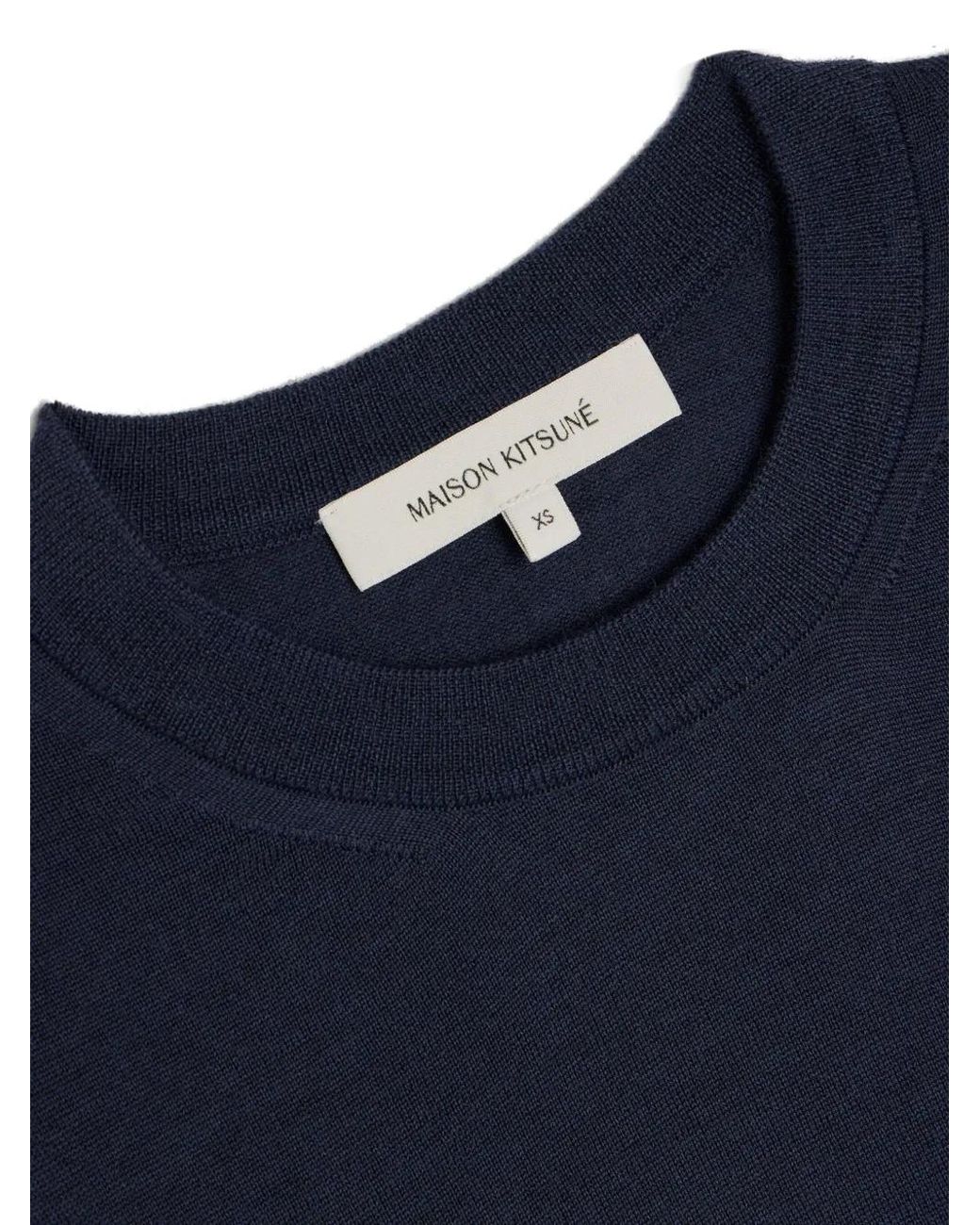 Maison Kitsuné Blue Maison Kitsuné Baby Fox Wool Jumper