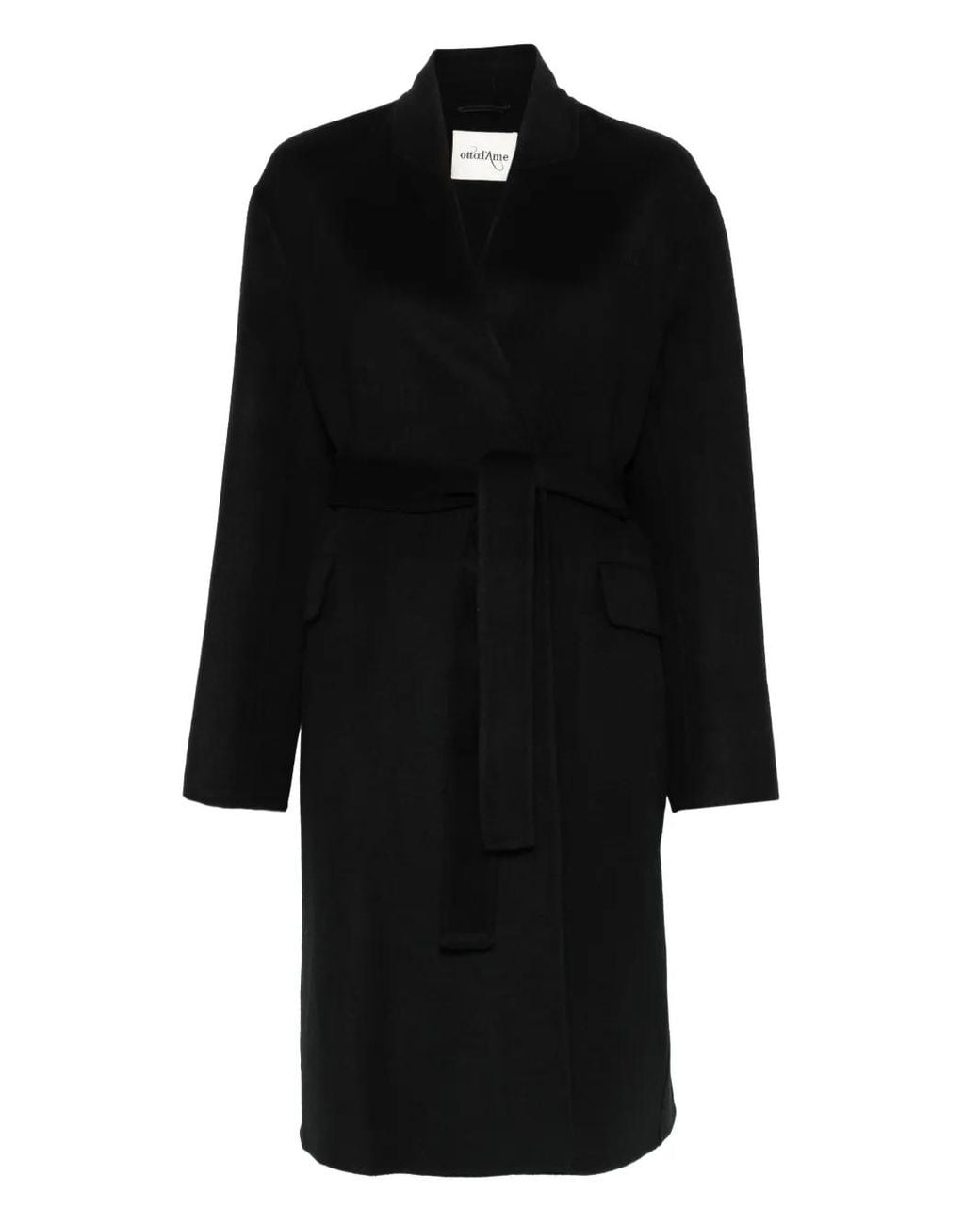 Ottod'Ame Black Belted Wrap Coat