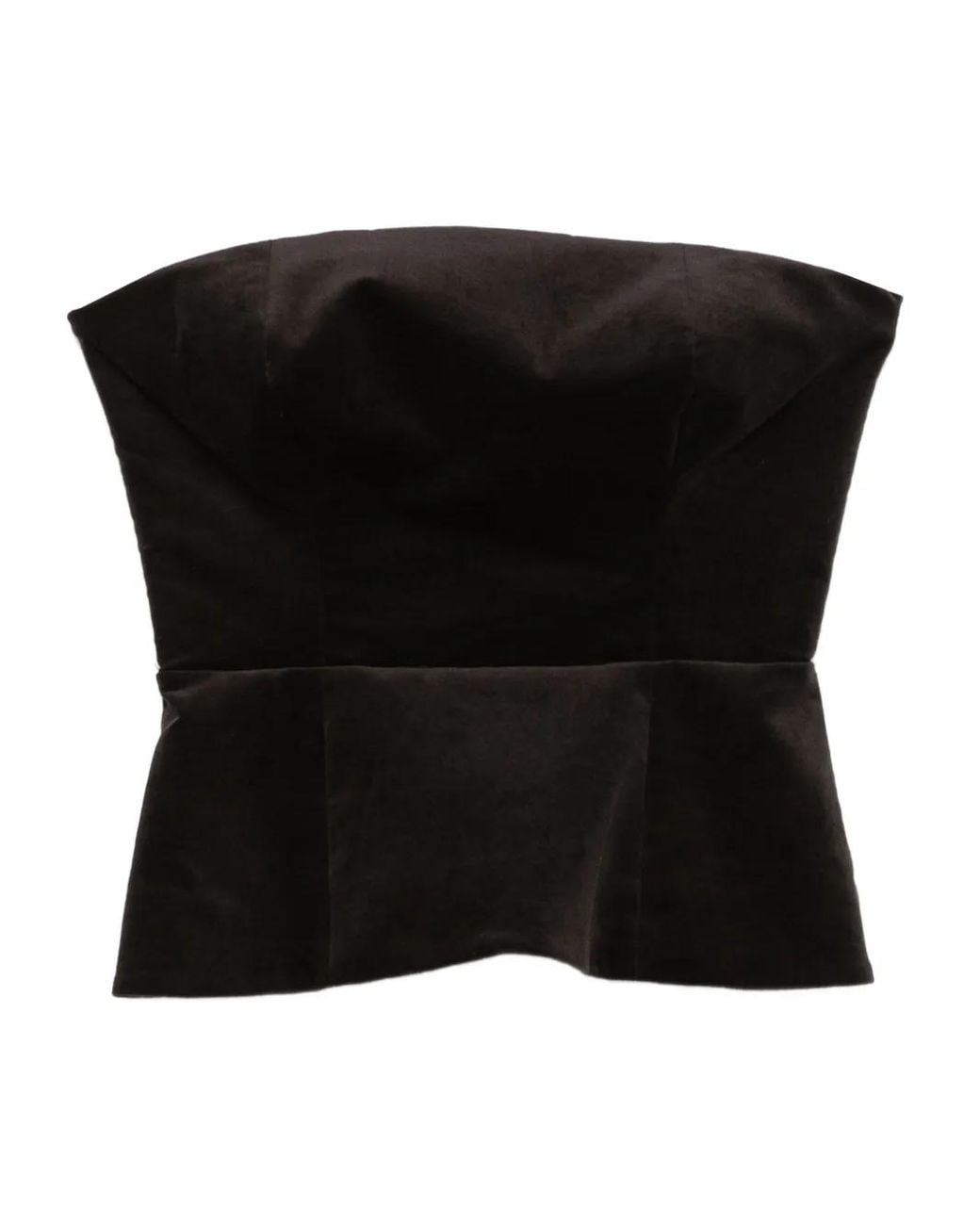 P.A.R.O.S.H. Black Velvet Peplum Top