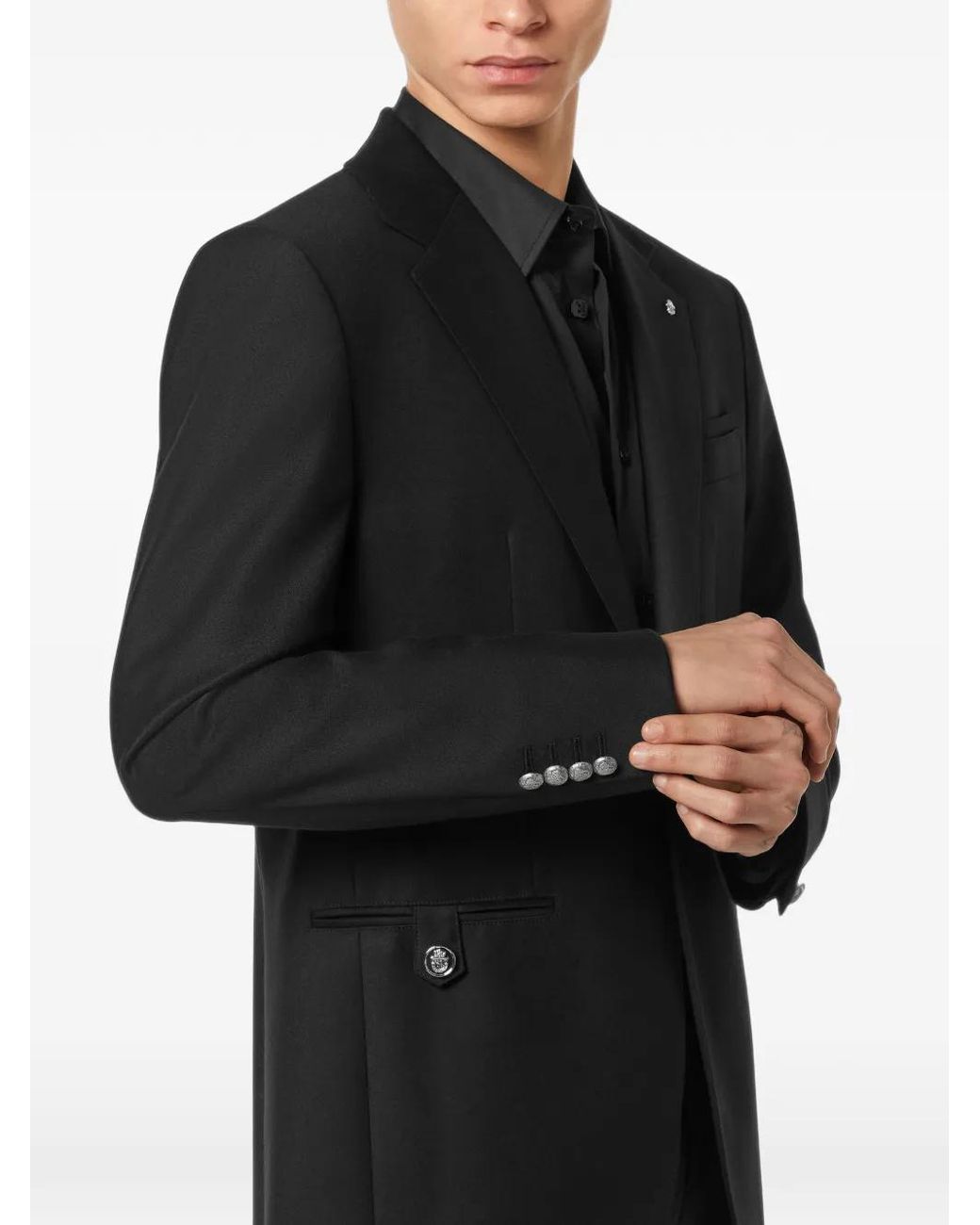 Billionaire Black Classic Single-Breasted Blazer for men