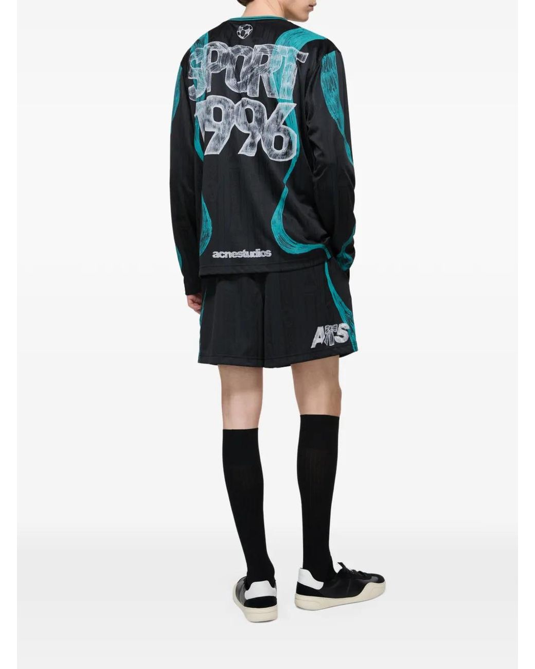 Acne Green Sports Jersey Graphic T-Shirt