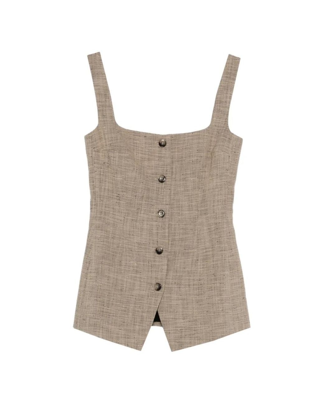 Nanushka Gray Pullunder Mit Eckigem Ausschnitt