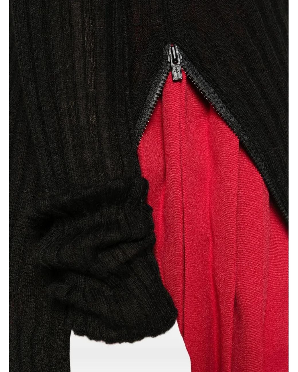 Yohji Yamamoto Black Ribbed-Knit Jumper