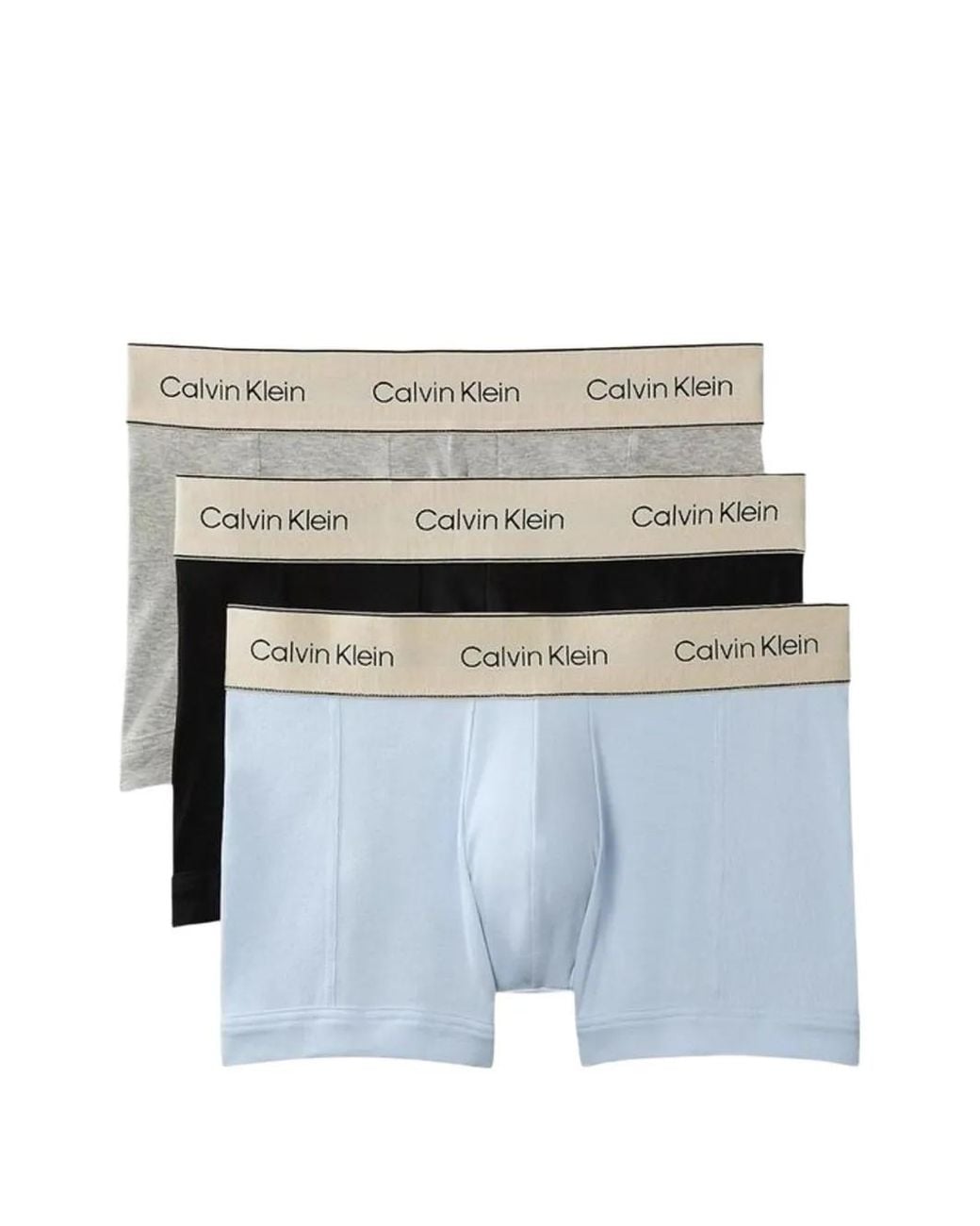 Calvin Klein Gray Logo-Waistband Boxers (Set Of Three) for men
