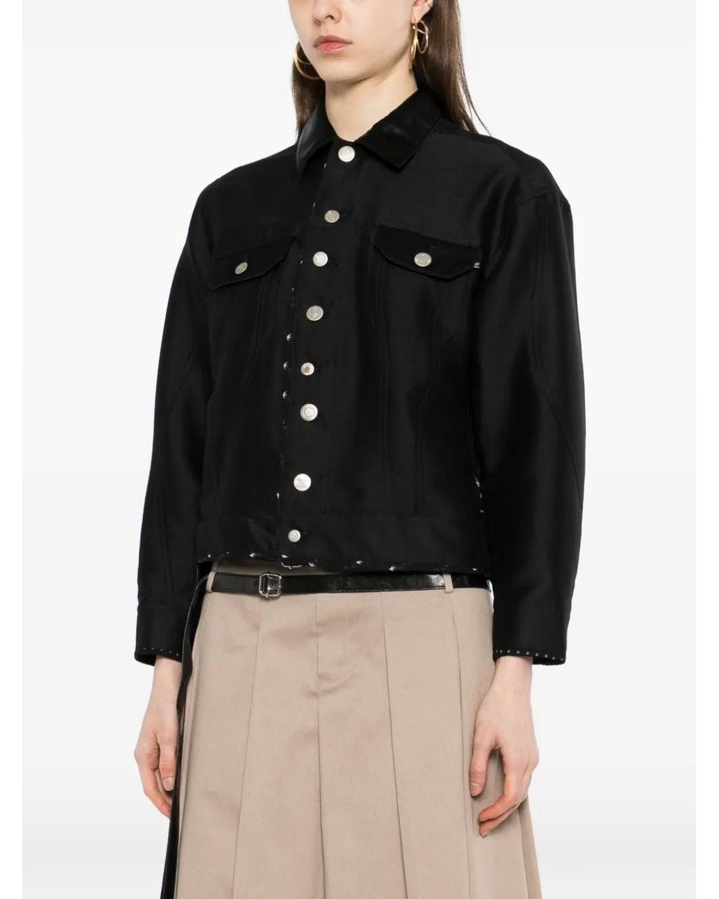 Undercover Black Printed-Hem Jacket