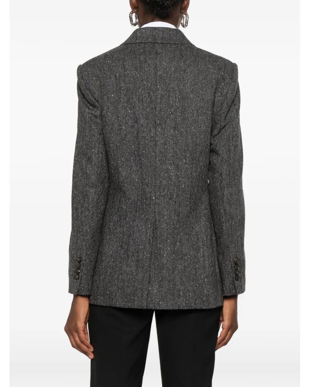 Brunello Cucinelli Gray Double-Breasted Blazer