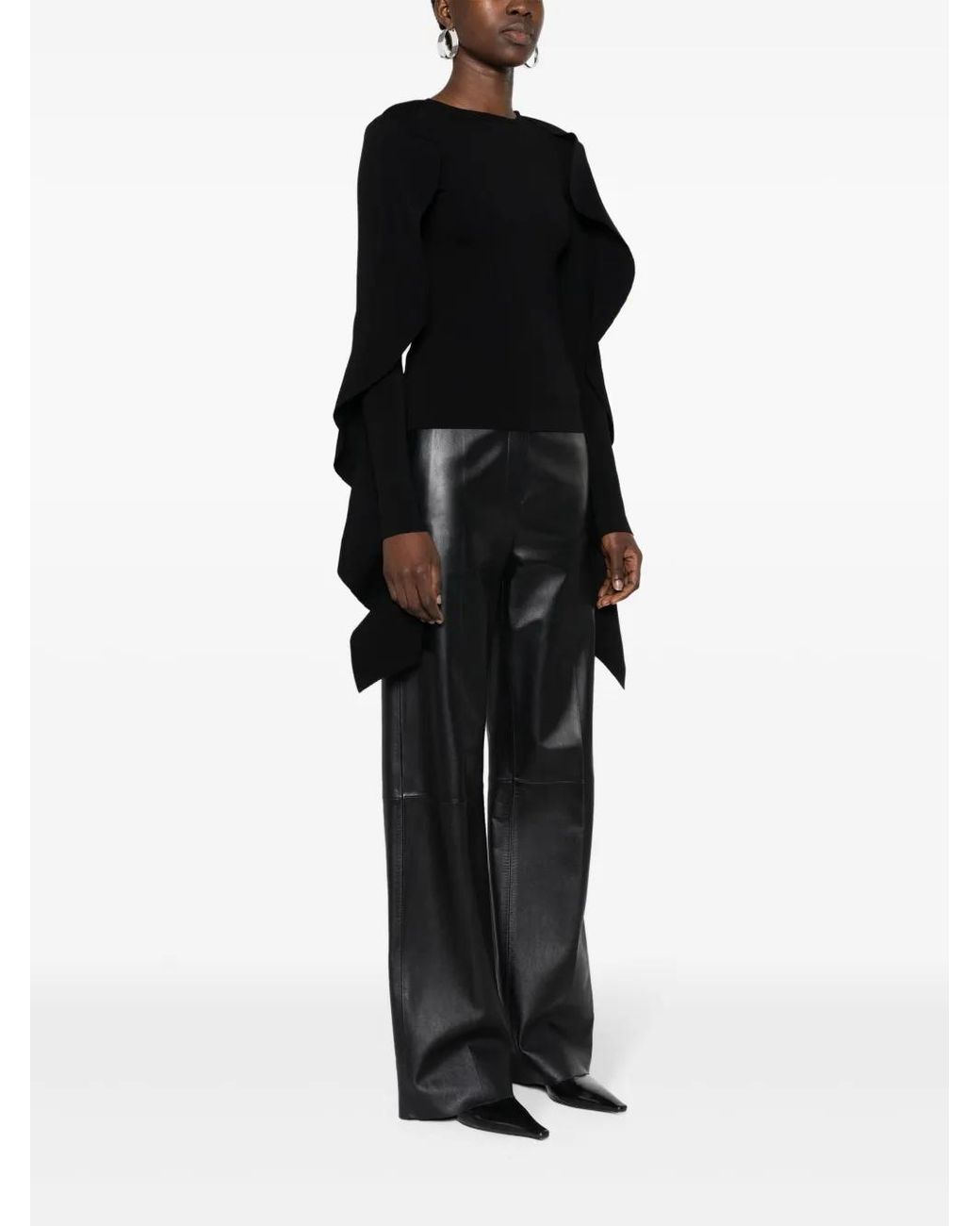 Mugler Black Extra-long Sleeves Top