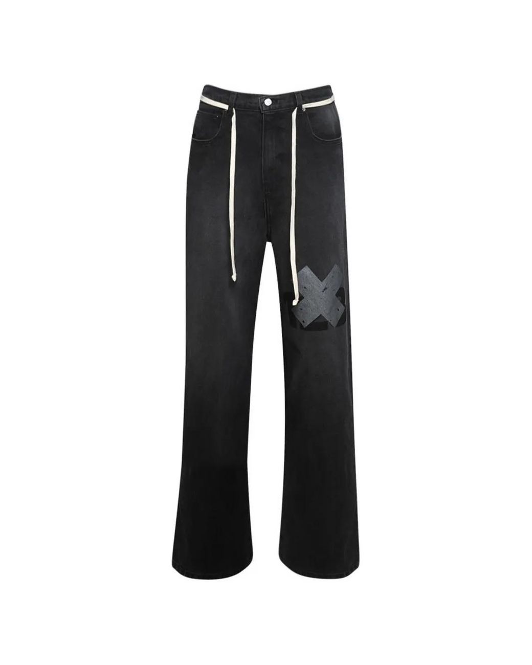 RRR123 Black New Rose Graphic Denim Jeans for men