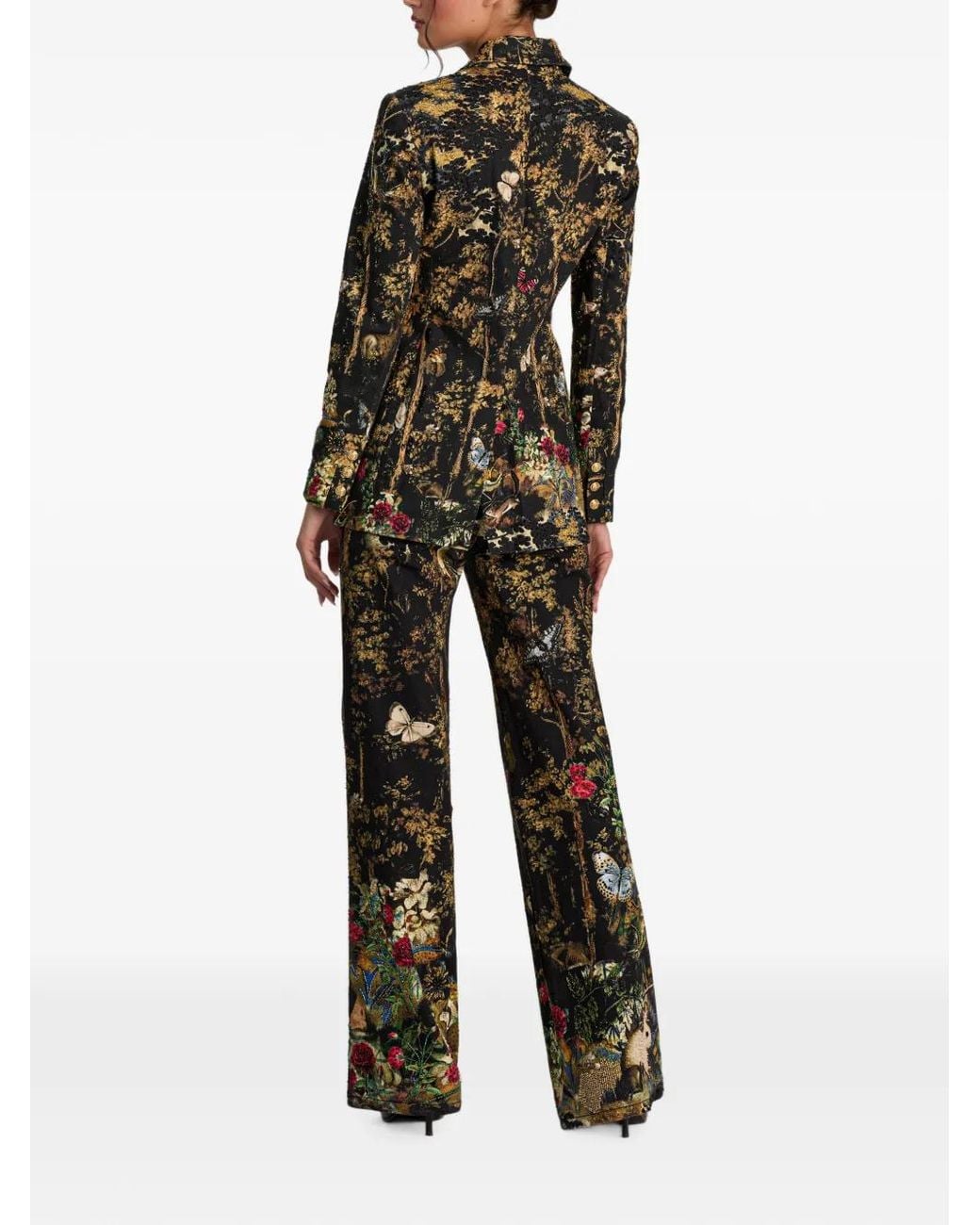 Alice + Olivia Black Breann Embroidered Blazer
