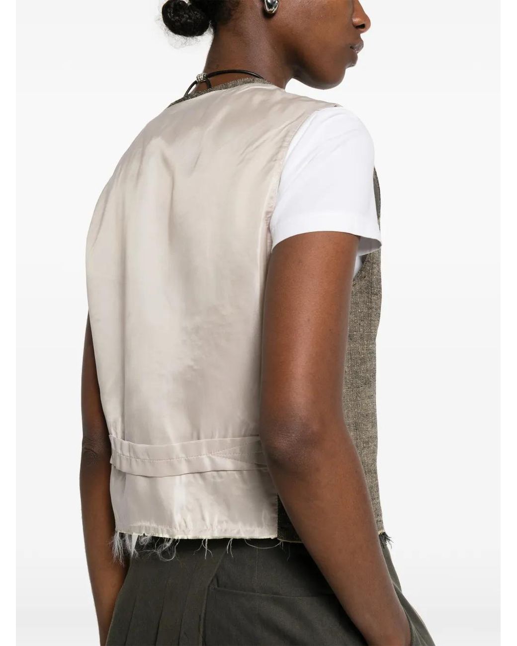 Our Legacy Gray Raw-Hem V-Neck Waistcoat