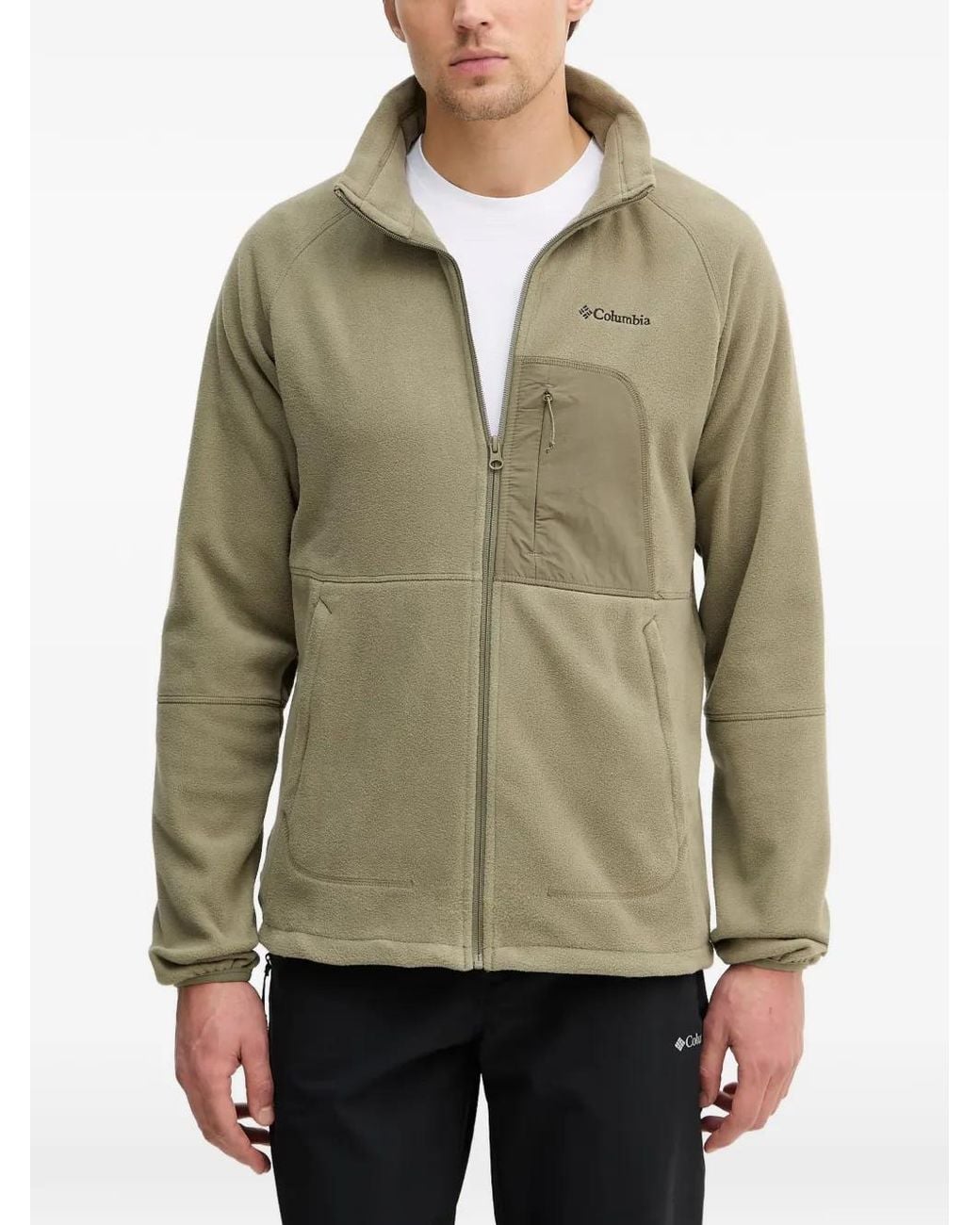 Columbia Green Zip Pocket Sweatshirt for men
