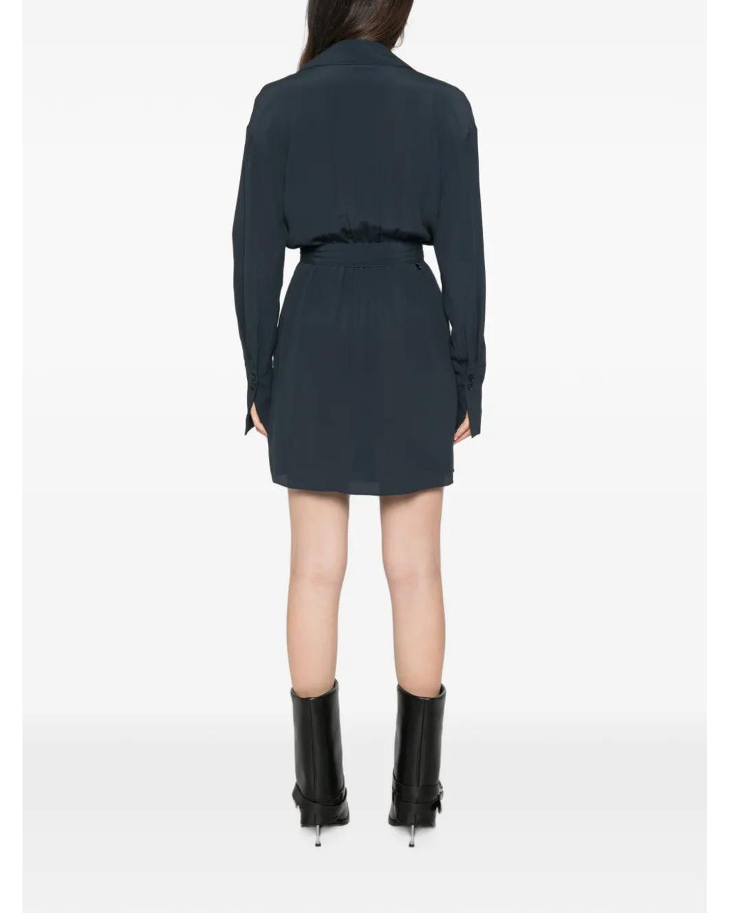 Patrizia Pepe Blue Tie-Waist Wrap Dress