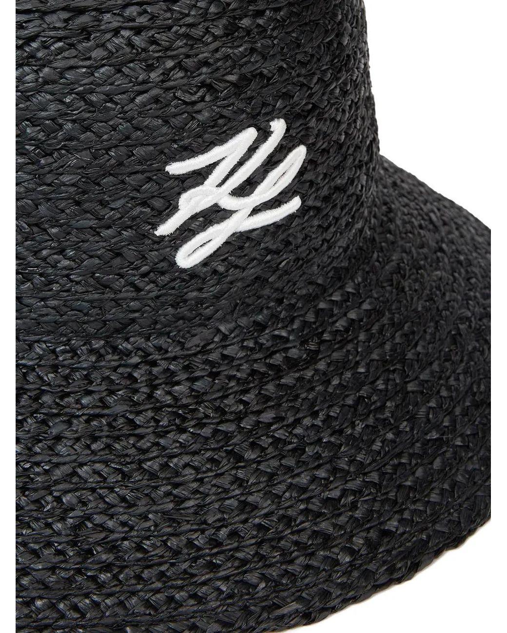 Karl Lagerfeld Black K/Autograph Raffia Bucket Hat