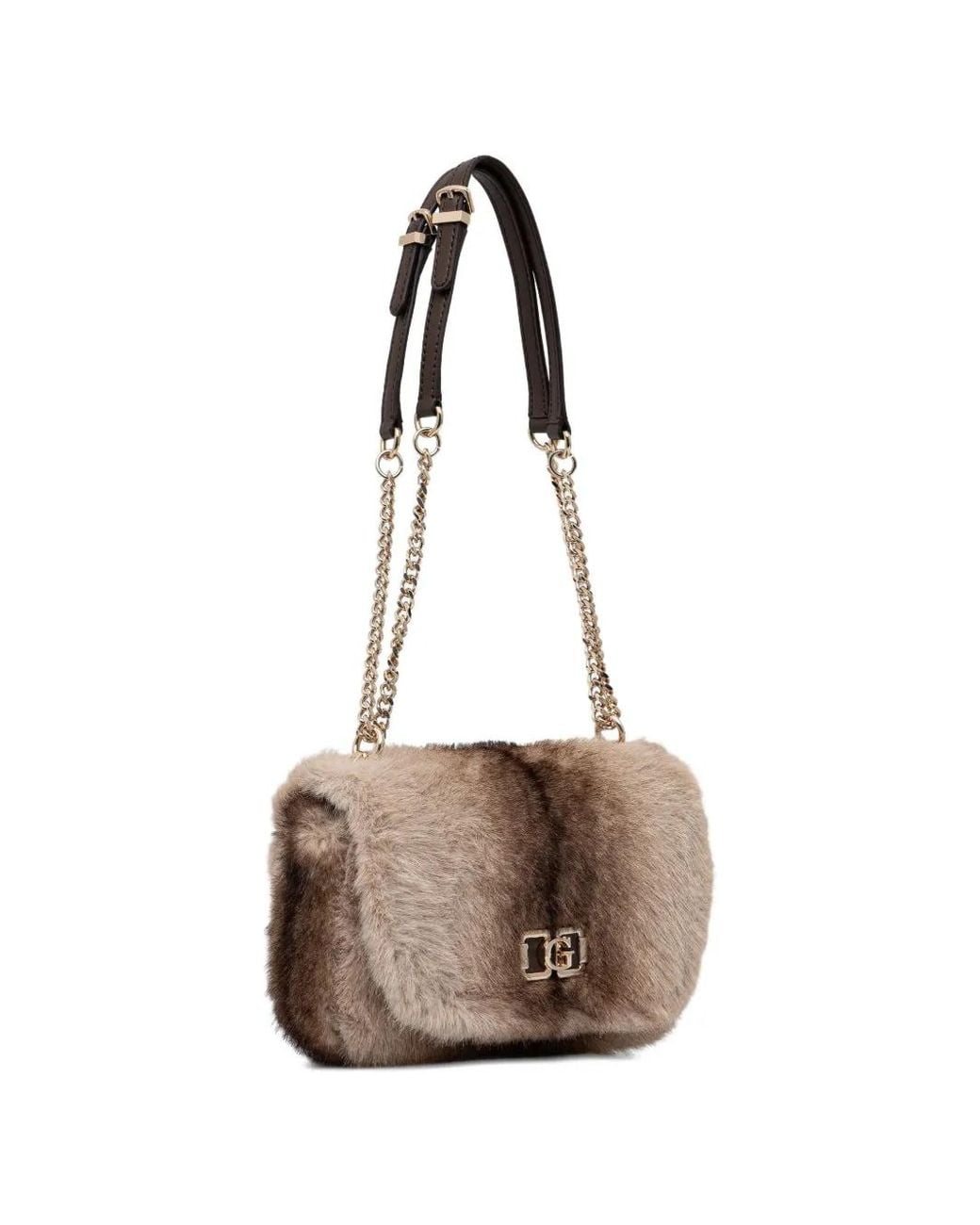 Guess Brown Logochain Satchel Bag