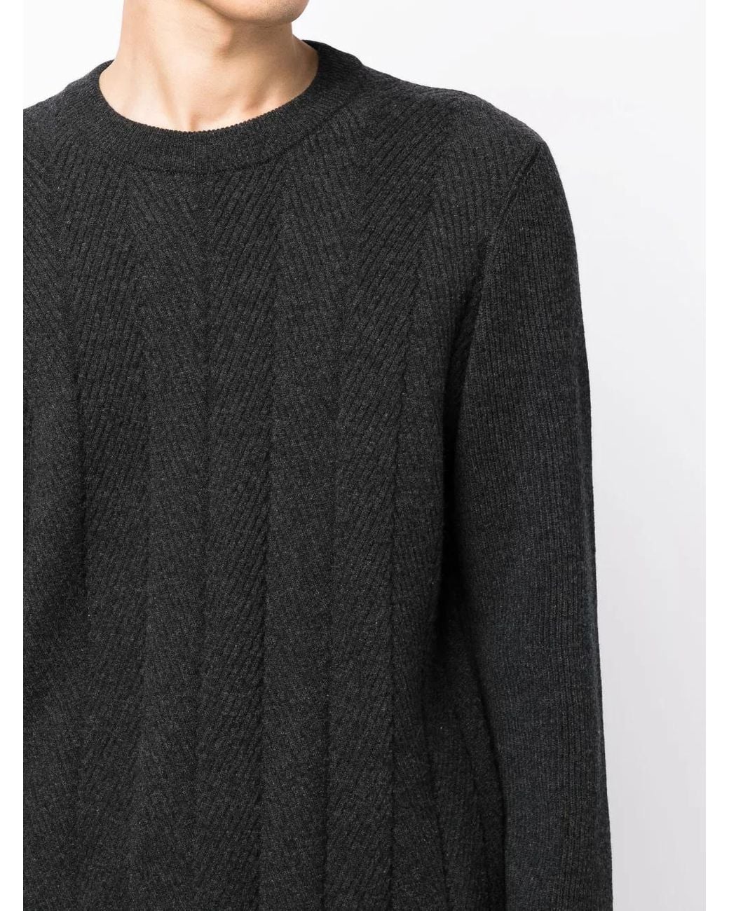 Dunhill Black Crew-Neck Wool Jumper for men
