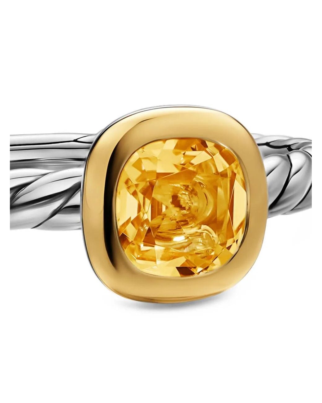 David Yurman Metallic Dy Mercer Citrine Cable Ring