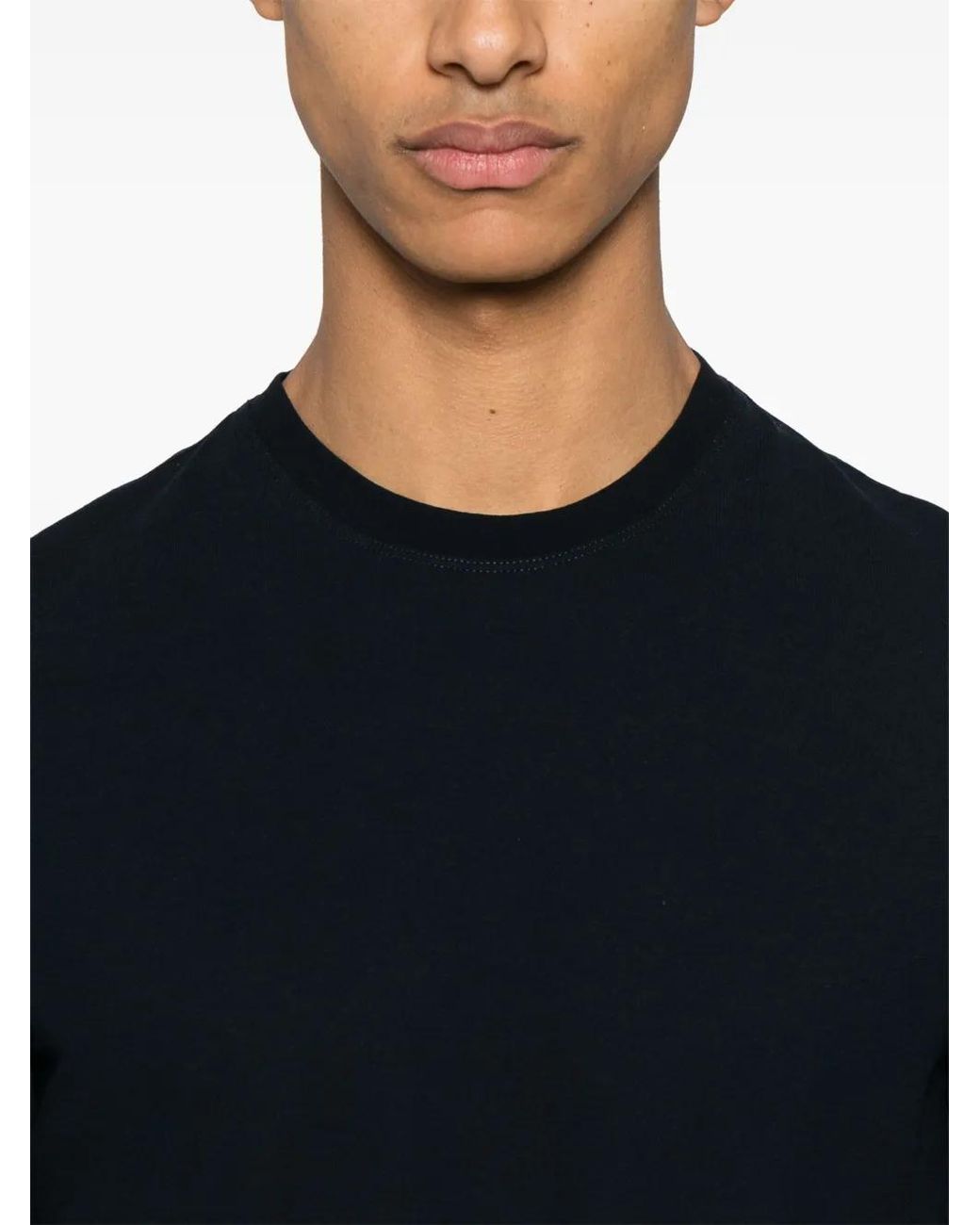 Zanone Black Cotton T-Shirt for men