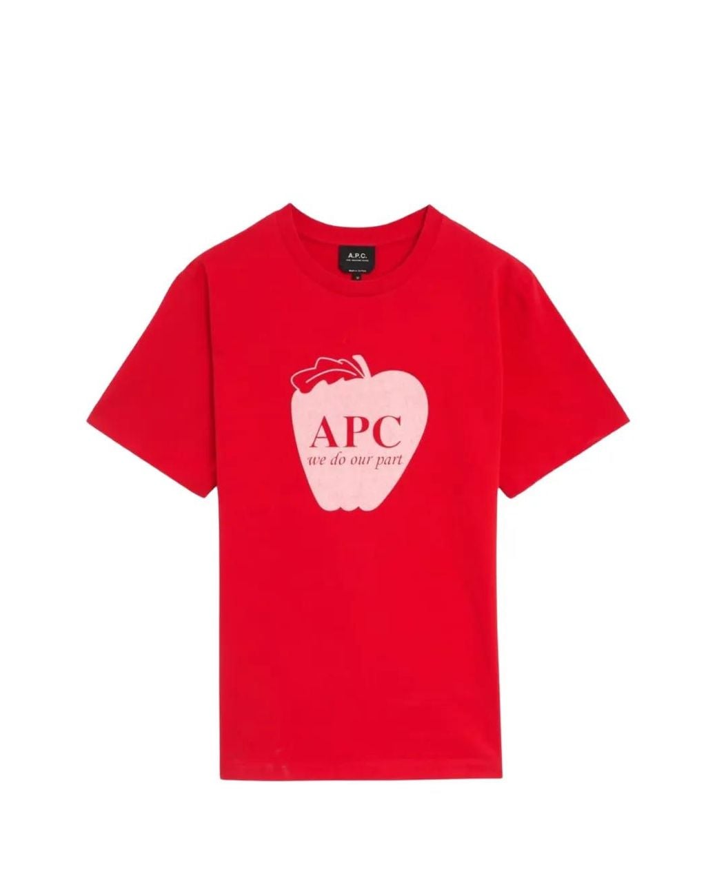 A.P.C. Red Graphic-Print T-Shirt for men