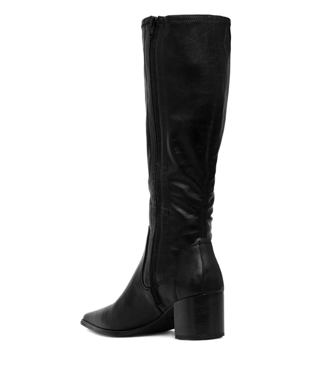 Vagabond Black Pointed-Toe Knee-High Boots