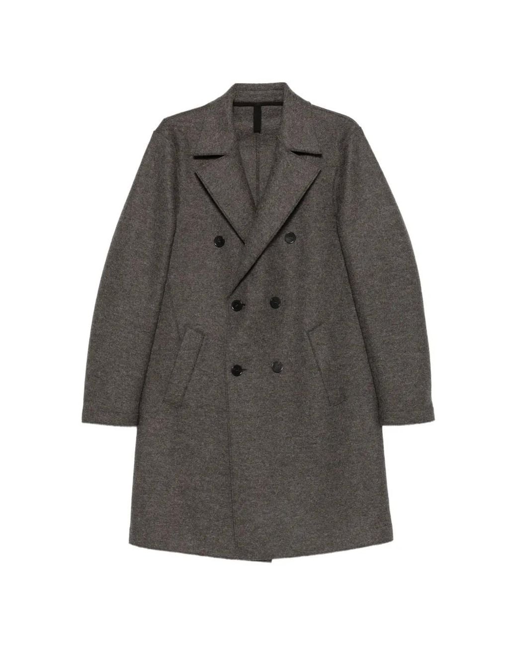 Harris Wharf London Gray Double-Breasted Wool Coat for men