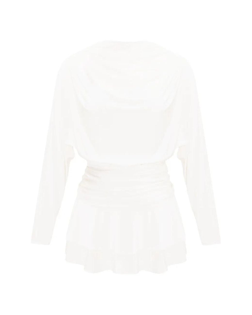 Occleus White Janis Ruffled Mini Dress