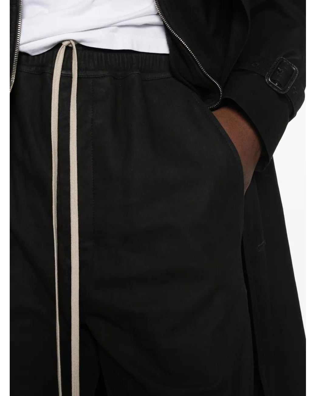 Rick Owens Black Tecuatl Leather Track Pants