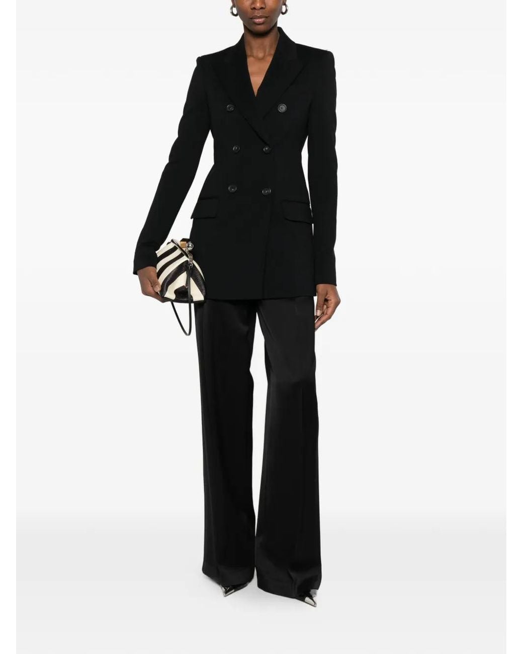 Sportmax Black Double-Breasted Fitted Jacket