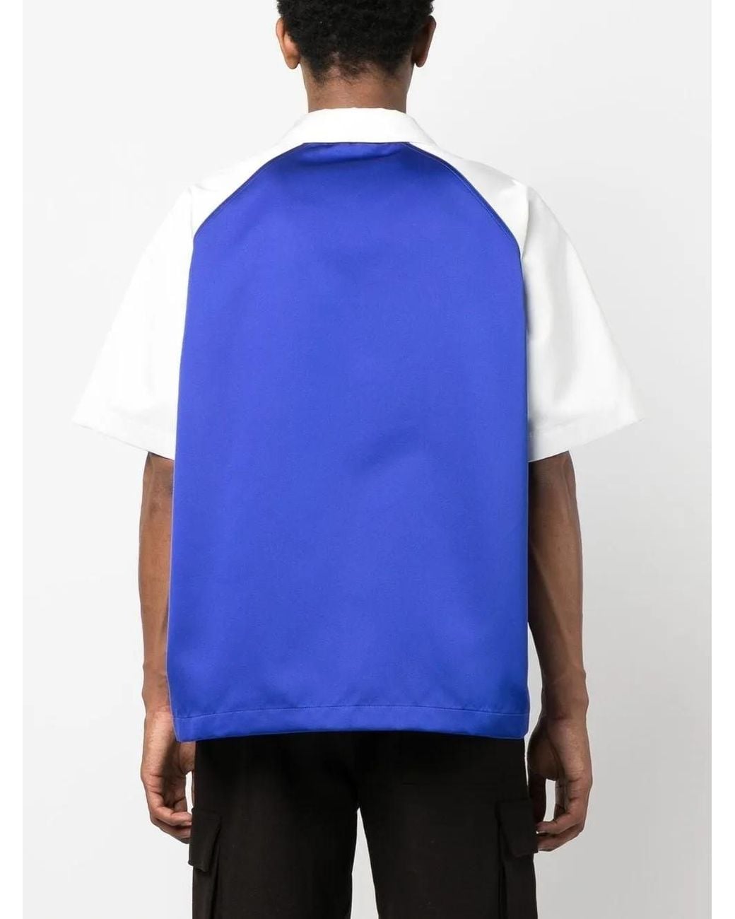 Palm Angels Blue Logo-appliqué Short-sleeved Shirt for men