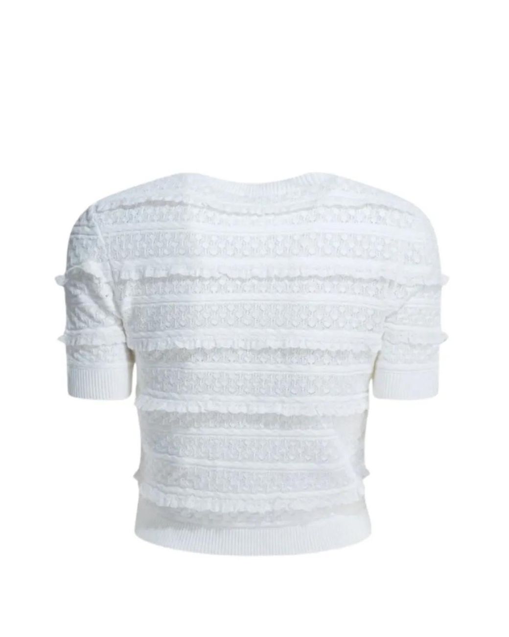 Self-Portrait White Crewneck Top