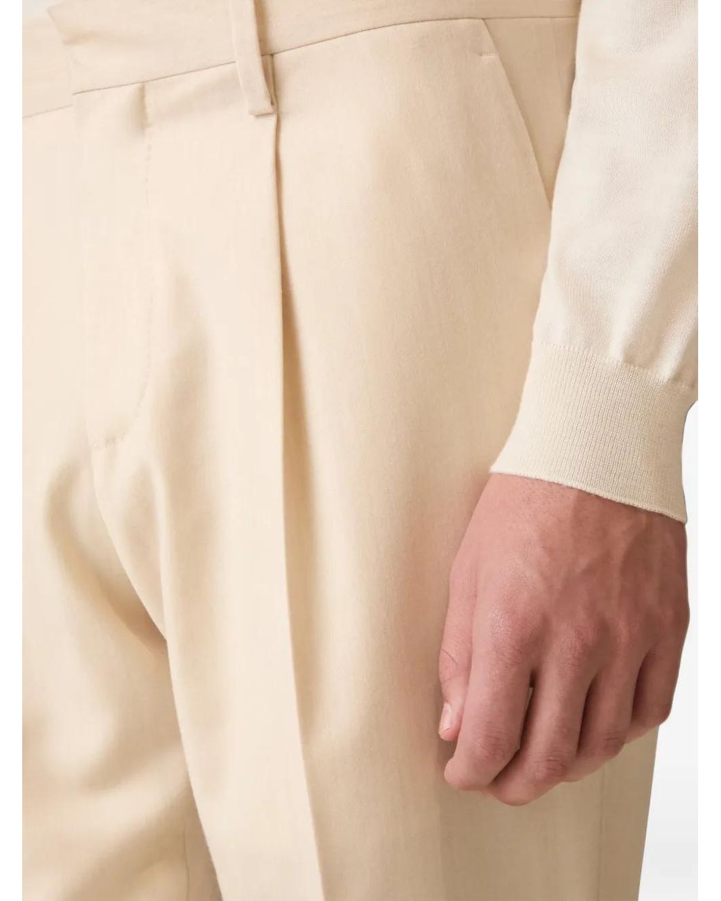 Lardini Straight Plooibroek in het White voor heren