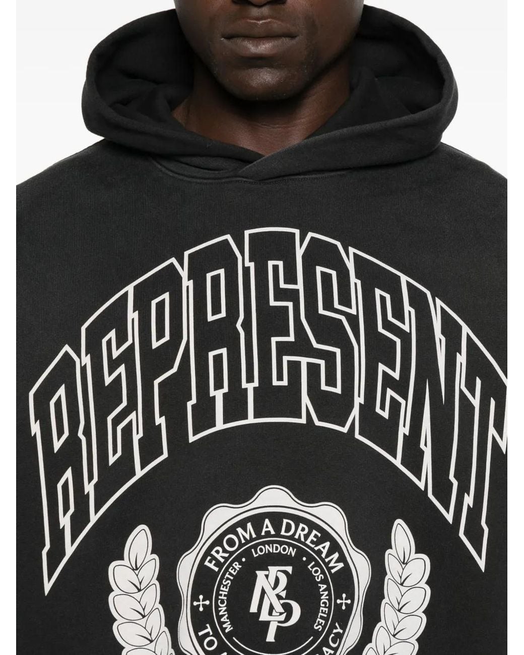 Represent Black Graphic-Print Hoodie for men