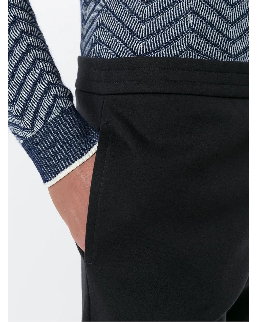 Giorgio Armani Black Straight-Leg Trousers for men