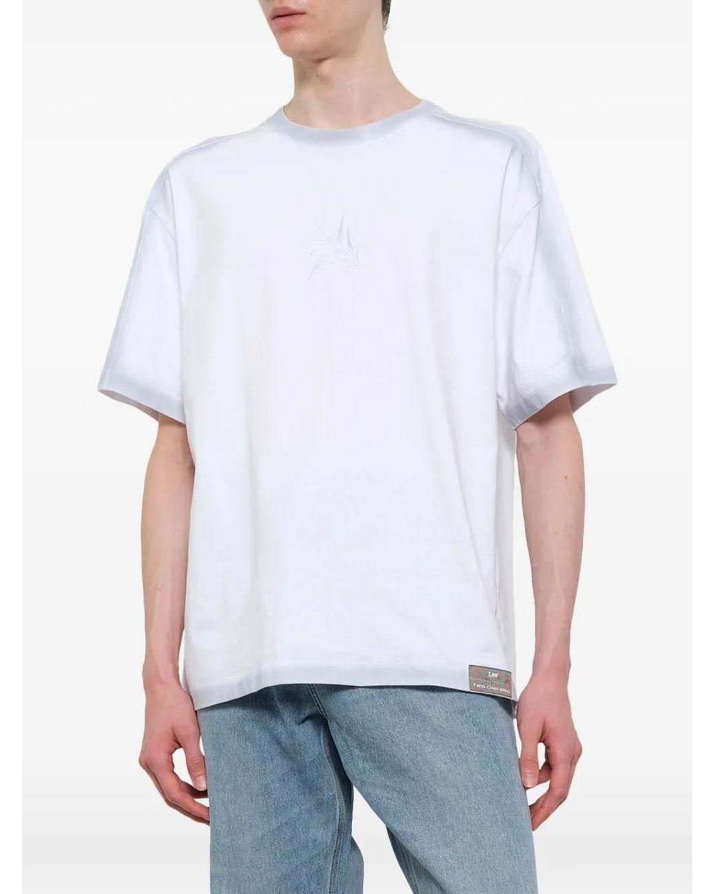 Feng Chen Wang White Logo-Embroidered T-Shirt for men