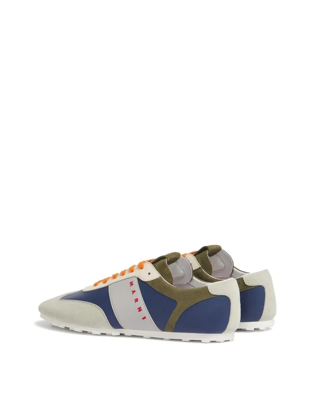 Marni White Panelled Suede-Trimmed Sneakers for men
